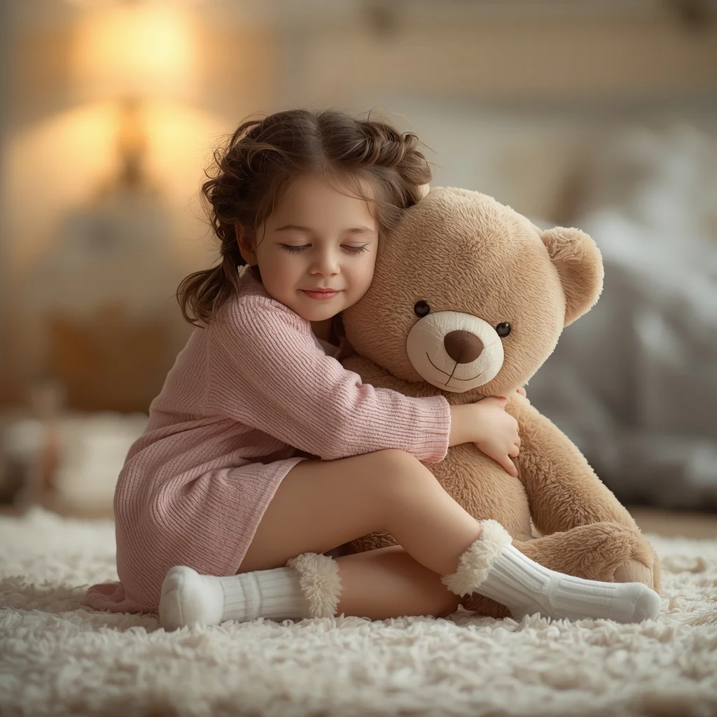 Cute Girl’s Sweet Dreamy Pose with a Teddy Bear | Cute Girl Captured
