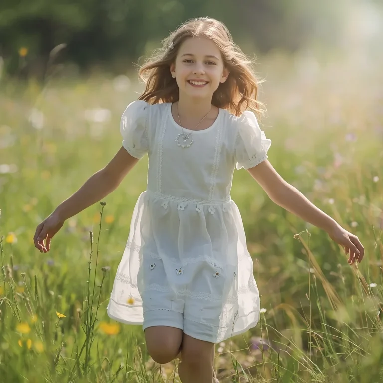 Effortless Summer Style: A White Eyelet Sundress in a Meadow | Instagram prompt for girl pic