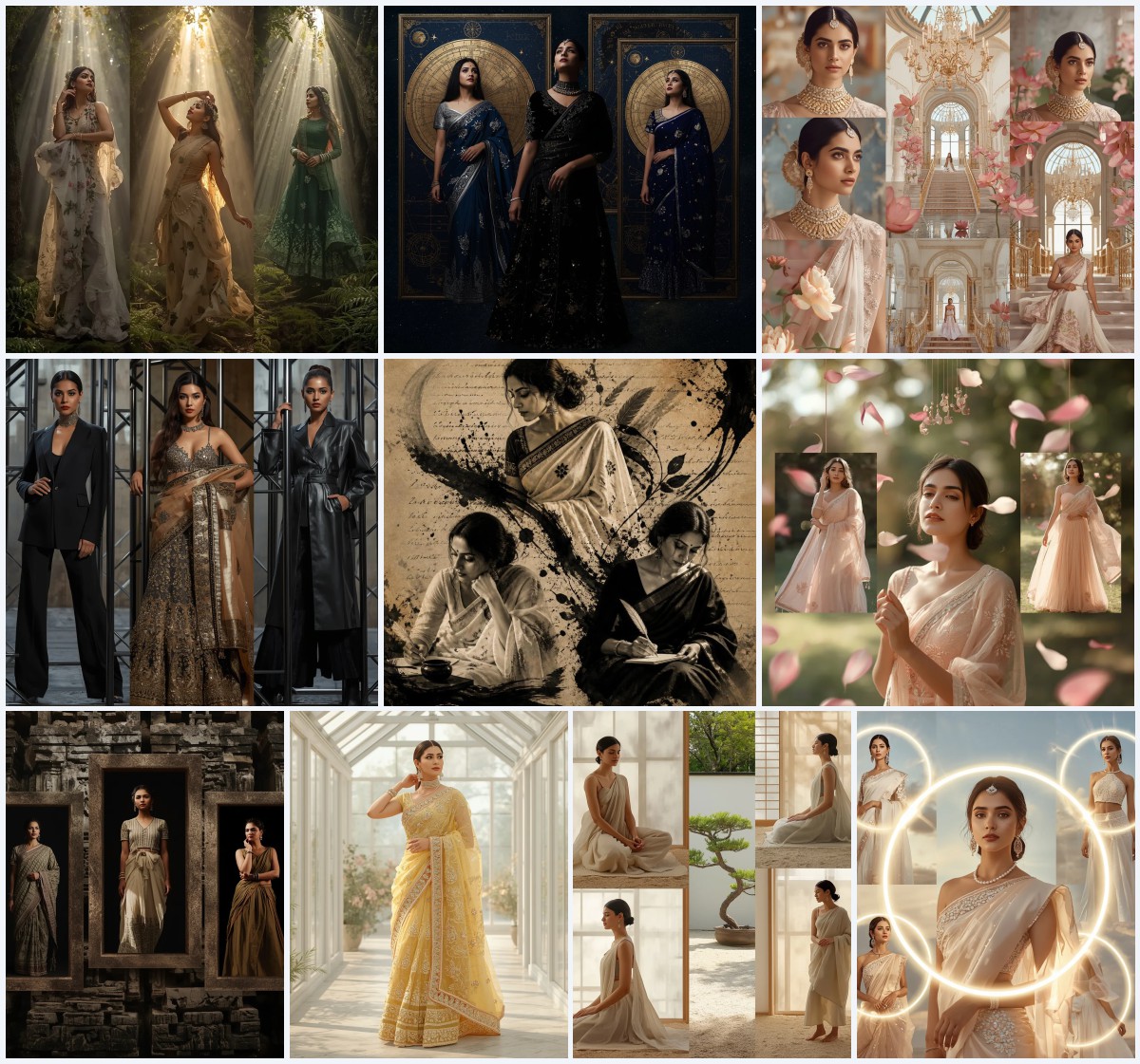 New 10 Saree on Stairs AI Prompts for Dramatic and Posed Photography