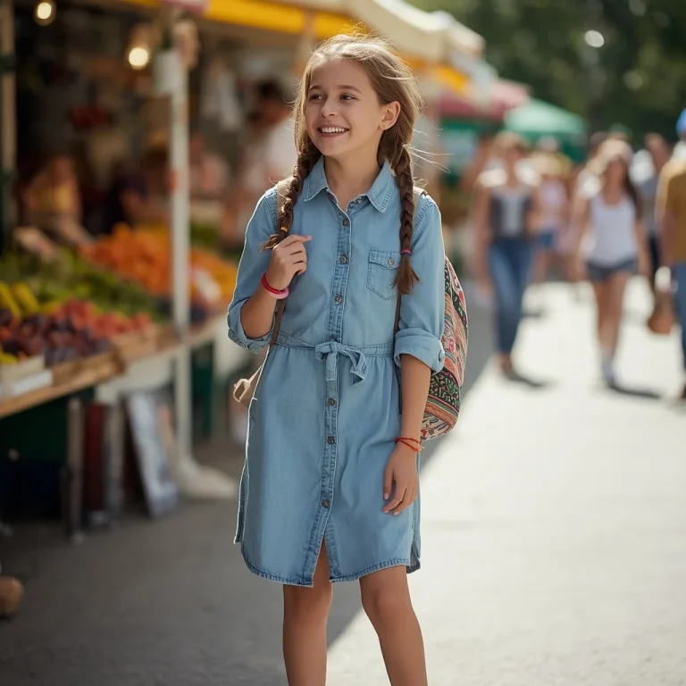 Youthful Charm: A Denim Shirtdress for a Casual Day Out | indian bride ai prompt